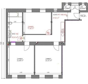 Floor plan - Spacious 2 bedrooms Apart near Schönbrunn (Vienna)