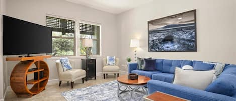 Smart TV, books, stereo, printers