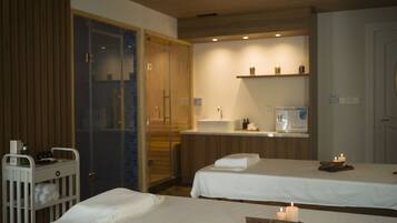 Espace de soins pour les couples, sauna, hammam, soins corporels