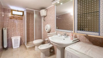 Regadera, secadora de cabello, toallas