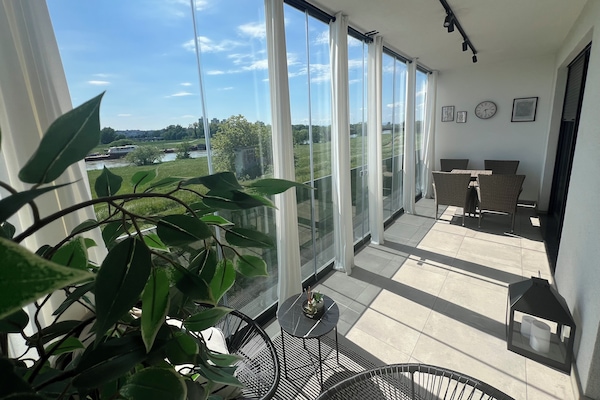 Departamento de lujo, 1 habitación, para no fumadores, vista al río | Terraza o patio