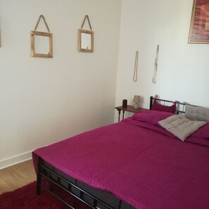 1 bedroom, iron/ironing board, bed sheets