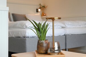 Desk, laptop workspace, free WiFi, bed sheets