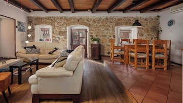 21-inch flat-screen TV with cable channels, TV, video-game console