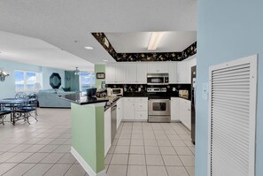 Fridge, microwave, oven, stovetop - Oceanfront 4BR/3BA  Luxury Condo in the Laguna Keys in Cherry Grove (North Myrtle Beach)
