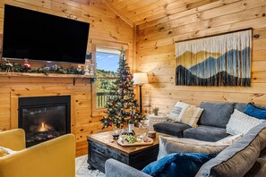Smart TV, fireplace, video games, books