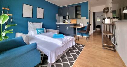 Charysma: Azurro-Suite | urbanes & ruhiges Design | Terrasse | Parkplatz