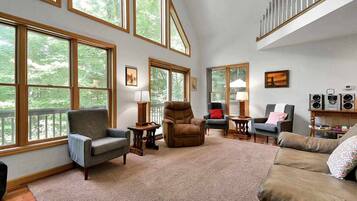 Smart TV, chimenea, videojuegos, reproductor de DVD