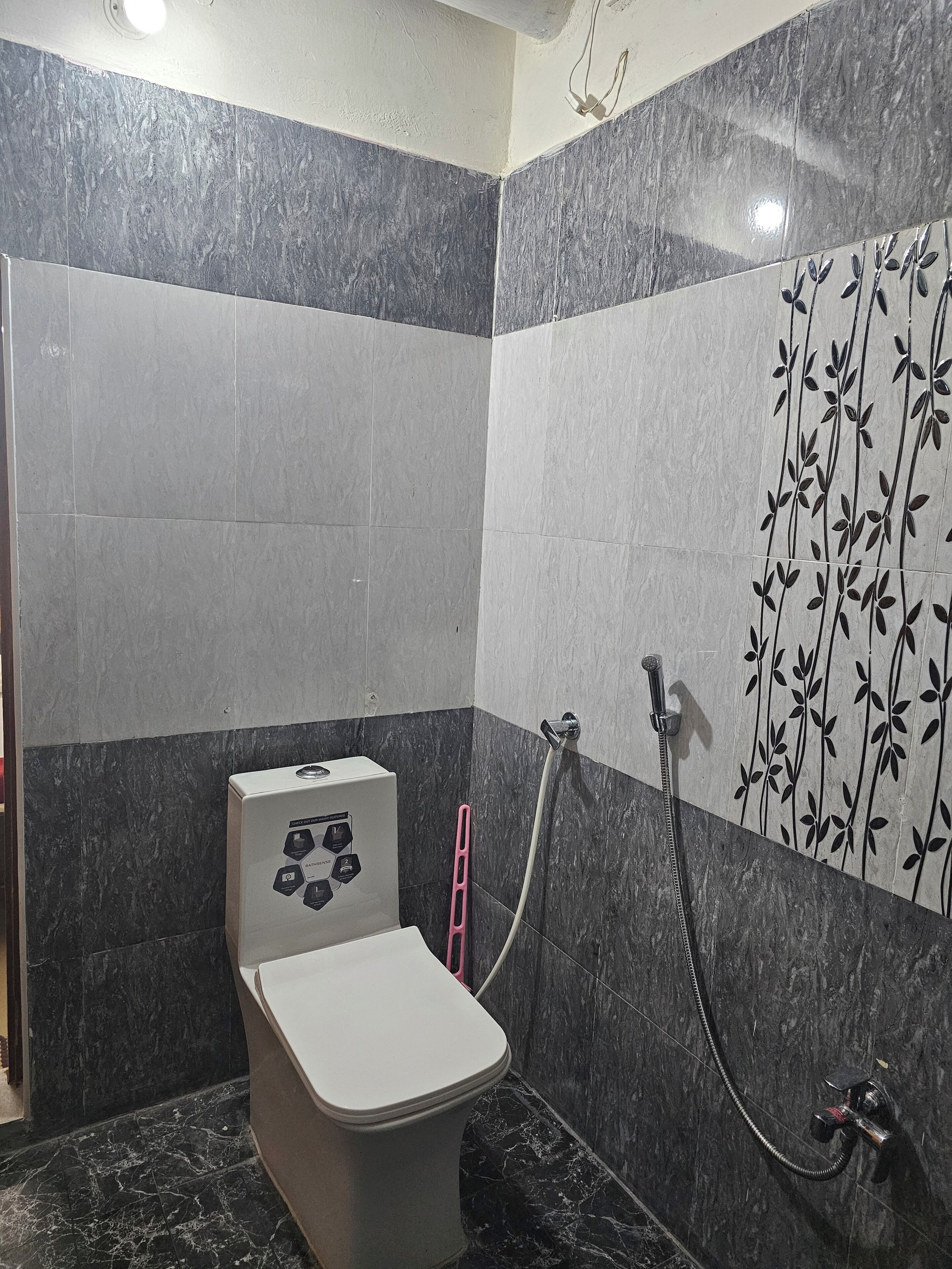Shower, bidet, towels, soap