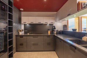 Fridge, microwave, stovetop, dishwasher