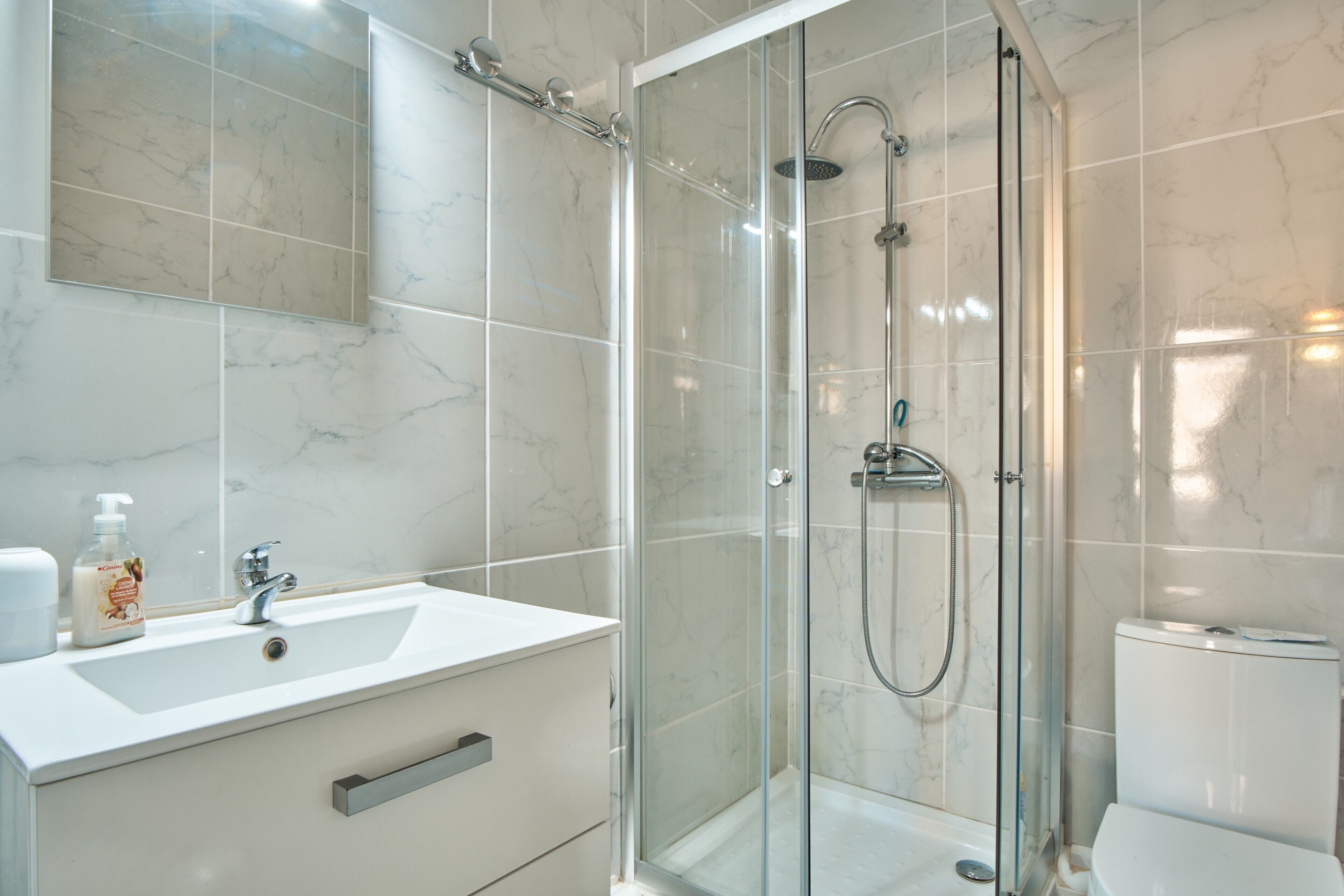 Shower, hair dryer