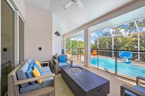 House, Multiple Beds (Family friendly home with pool and st) | Terrace/patio - Family Friendly Home With Pool and Steps to Beach (Marco Island)