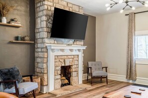 TV, fireplace - 2BR Hot Tub + Pet Friendly Near OSU & Short North (Columbus)
