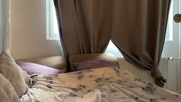 1 makuuhuone, vuodevaatteet