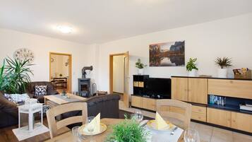 TV, fireplace, stereo