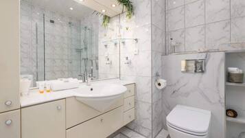 Dusche, Haartrockner, Shampoo