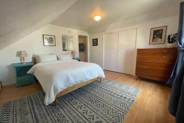 spacious and bright bedroom is a great place to wake up!