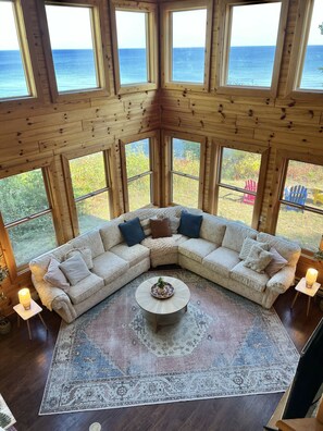 TV, fireplace - Private & secluded beach front on Lake Huron! (Cheboygan)