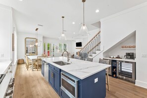 Fridge, microwave, oven, stovetop - Spacious Seagrove Getaway with Pool, Low-Speed Vehicle, and Beach Access (Santa Rosa Beach)