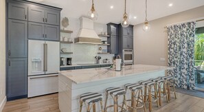 Fridge, microwave, dishwasher, coffee/tea maker - Salty Sunsets, full gulf views from rooftop deck, gorgeous pool/spa (Anna Maria)