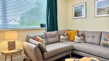 Een televisie en een open haard