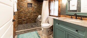 Vintage charm meets modern comfort in this historic 1850s cabin at Lake Hartwell