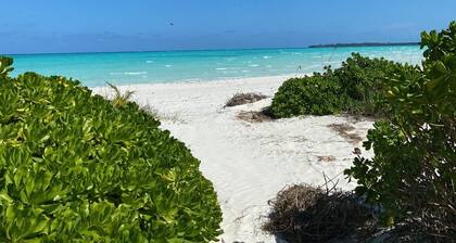 Private large family home near a white sand beach