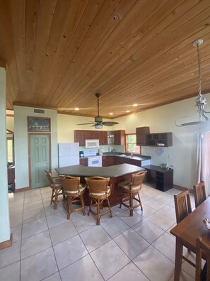 Fridge, microwave, stovetop