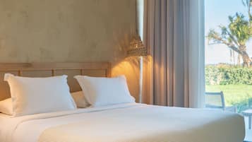 Egyptian cotton sheets, premium bedding, down duvets, pillow-top beds