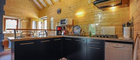Microwave, oven, dishwasher, high chair