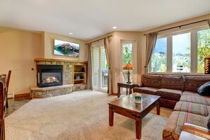 TV connectée, cheminée, jeux vidéo, livres