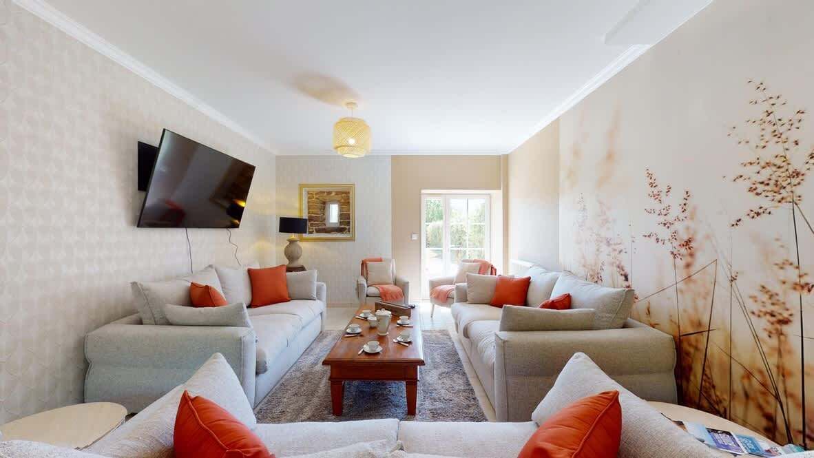 TV, table football, stereo, offices