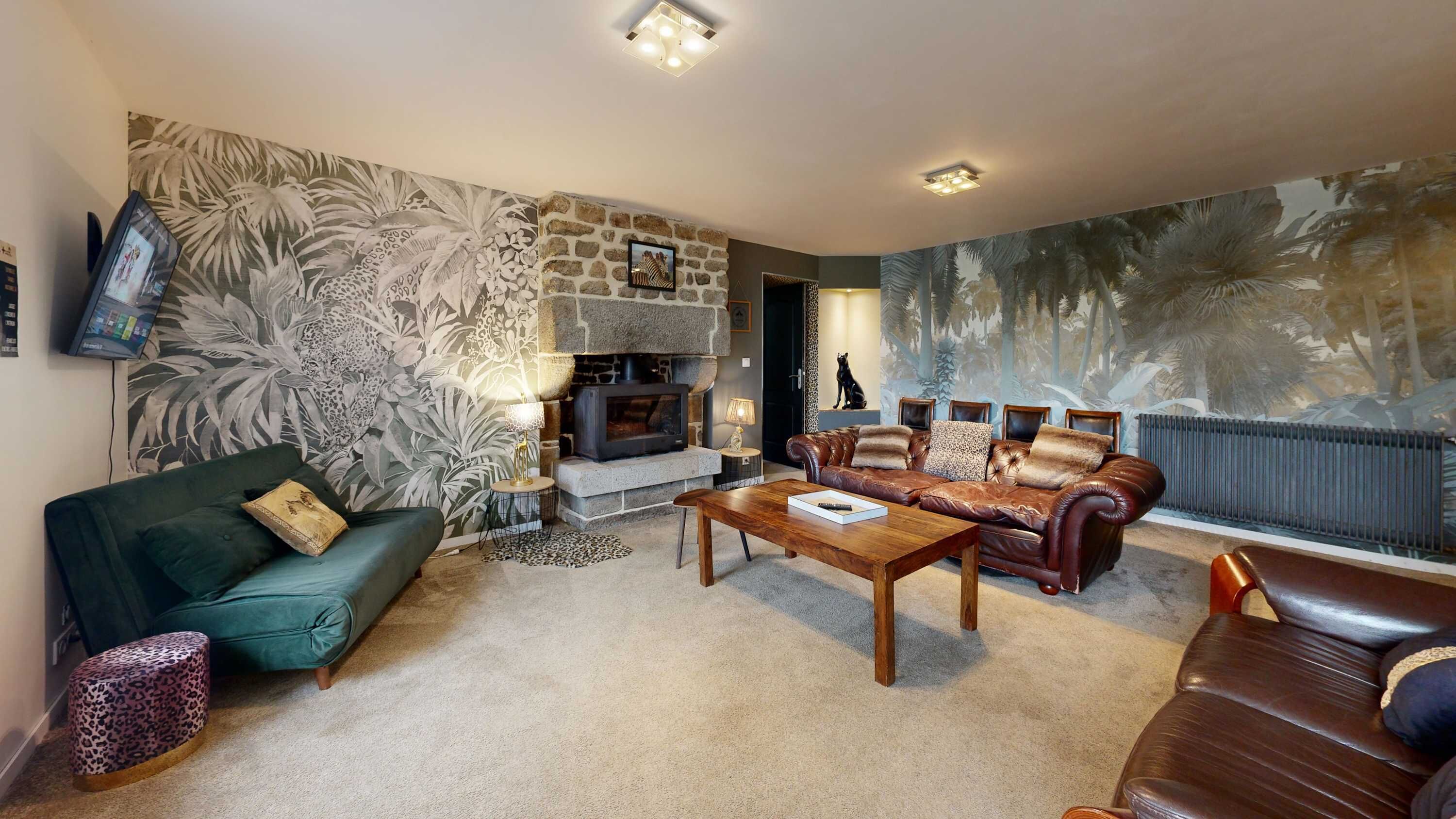 Télévision, baby-foot, chaîne hi-fi