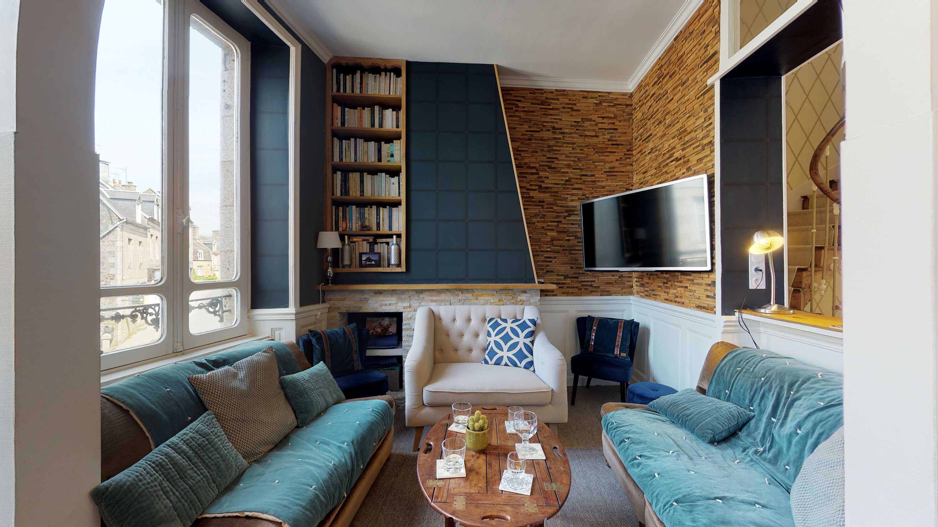 TV, foosball, stereo, offices