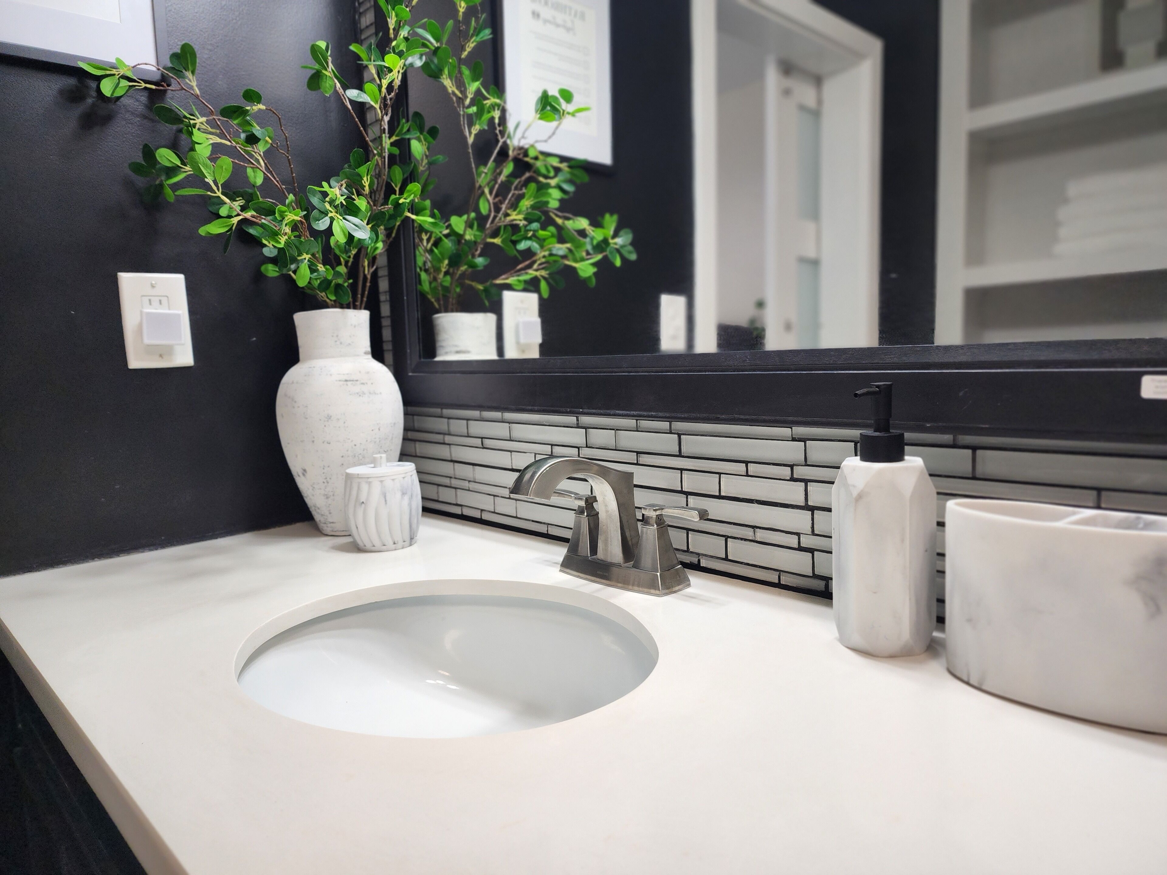 Hair dryer, bidet, towels, soap