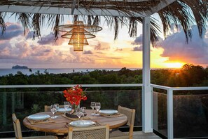 Outdoor dining - Jacaranda (2 bedrooms) - Ocean view villa with pool, Terres Basses, St. Martin (Terres Basses)
