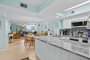 Fridge, microwave, oven, stovetop - Summertree Village Unit C2 - Pool view (Myrtle Beach)