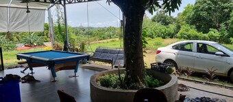 Your cozy retreat surrounded by nature.
Enjoy our huge terrace with pool table.