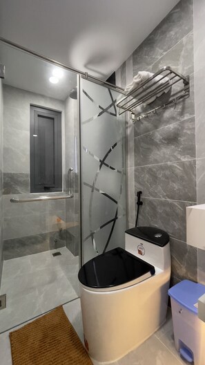 Dusche, Haartrockner, Bidet, Handtücher