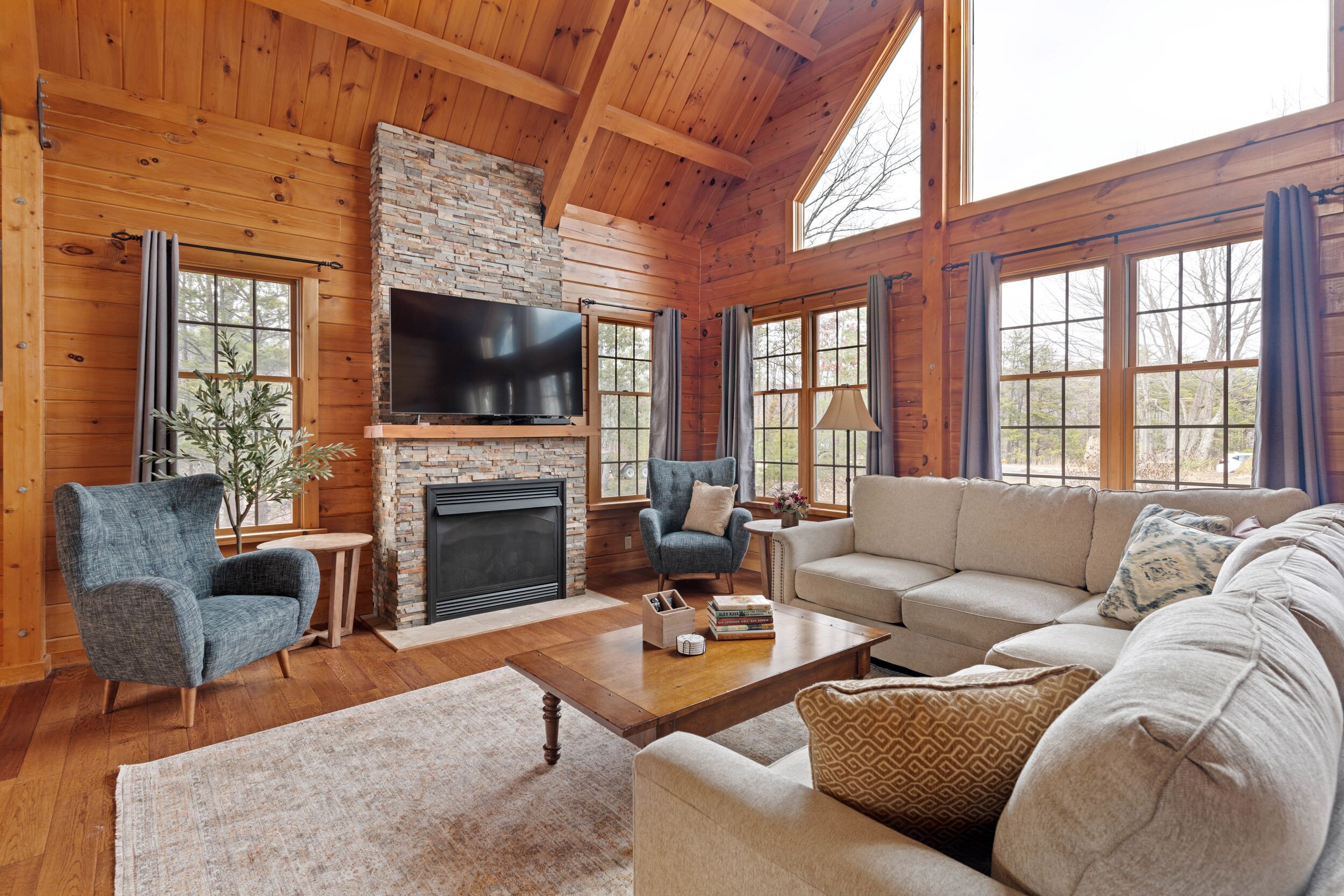 TV connectée, cheminée, table de tennis de table