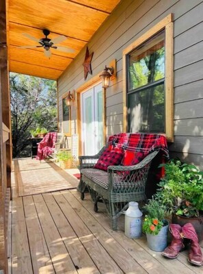 Terrace/patio - Cottage #2 - Bucky located in Fredericksburg, Texas.  (Fredericksburg)