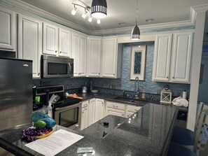 Fridge, microwave, oven, stovetop - Condo ON THE BEACH in Pass Christian MS with GREAT view and Pool (Pass Christian)