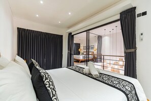 2 bedrooms, in-room safe, individually decorated, desk