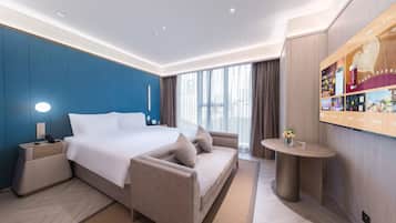 Premium bedding, free minibar, desk, iron/ironing board