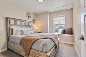 4 bedrooms, iron/ironing board, travel cot, WiFi