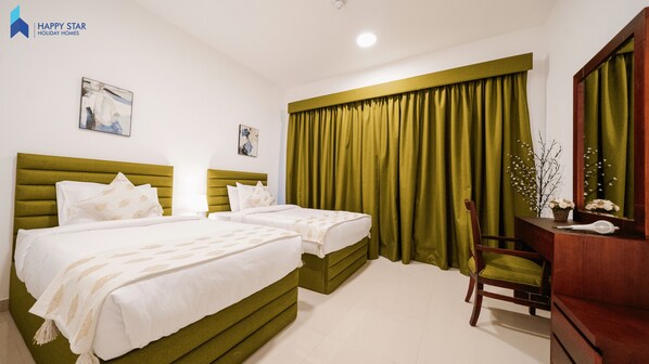 2 bedrooms, iron/ironing board, WiFi, bed sheets