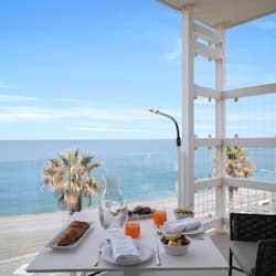 Quarto luxo, 1 cama de casal, terraço, vista para o mar | Terraço/pátio