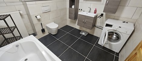 Hair dryer, towels