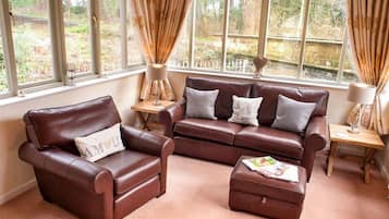 Una televisión, un reproductor de DVD, libros