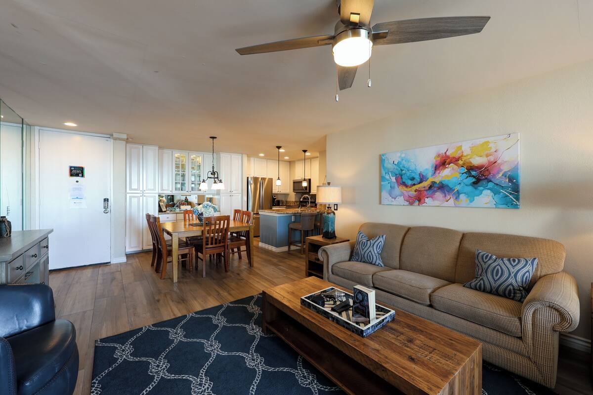 Lägenhet - flera sängar - tillgång till pool - havsutsikt (D112 Ocean Dream) | Vardagsrum | Eldstad